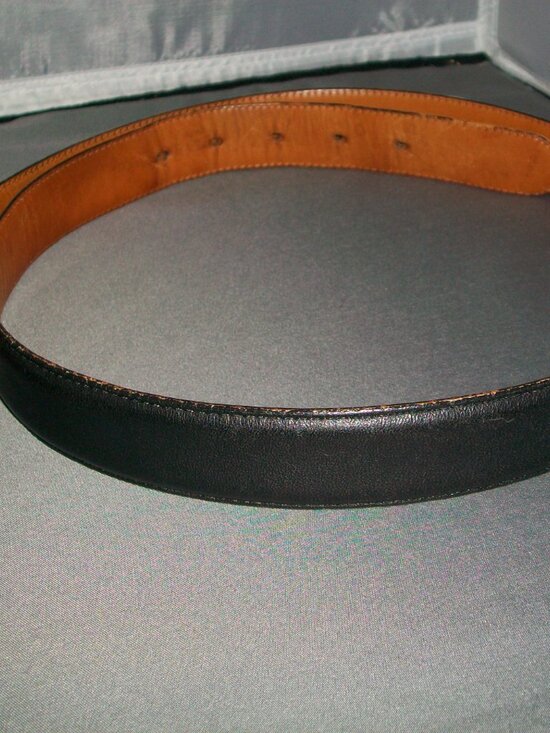 Vintage Coach USA Black Glovetanned Leather Belt Solid Brass Buckle Size 38 Styl